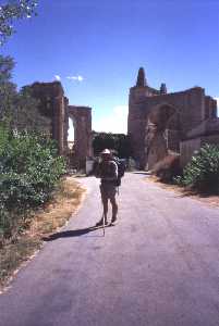 Jos� Luis delante de las ruinas del Monasterio de San Ant�n.